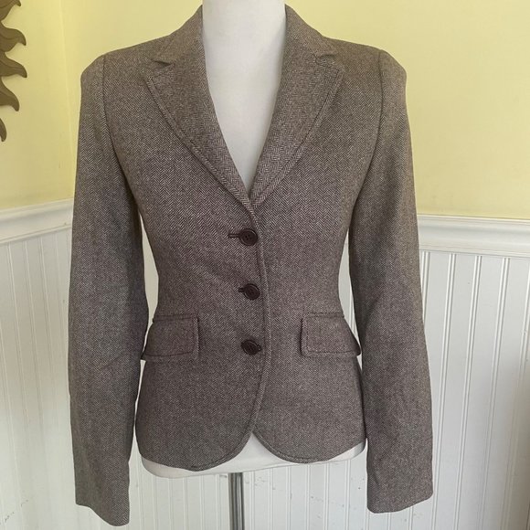 Benetton Jackets & Blazers - Benetton Tweed Blazer XS/38 Brown fitted
